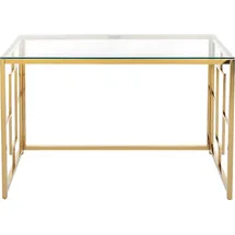 vente-unique Eckschreibtisch Goldfarben / Transparent