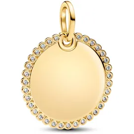 Pandora Gravierbarer runder Anhänger Gold 364007C01