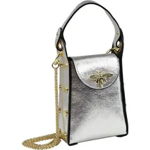 toscanto Umhängetasche Leder silber metallic ca. 13cm | Gr.: onesize