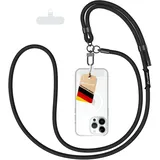 AMAYO - Handykette Universal zum Umhängen, Schlüsselband, Einstellbar, Kette Strap, Handy-Gurt, Umhängenband, Kordel, Lanyard, Handyband, Perlen, kompatibel mit jedem Handy, Smartphone Hülle (Schwarz)