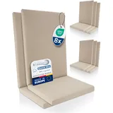 Beautissu 8er Set Premium Hochlehner Auflage 100% Wasserdicht UV-beständig