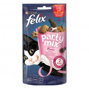 Felix Party Mix Snacks Picnic Snacks met kip-, kaas- & kalkoensmaak  4 x 60 g