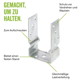 GAH Alberts U-Pfostenträger 91 x 150 x 60 mm Stahl feuerverzinkt