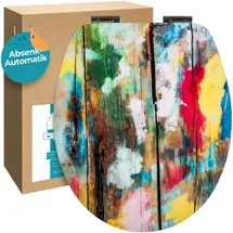 Calmwaters WC Sitz Motiv Shabby Screen Absenkautomatik Holzkern 26LP3473