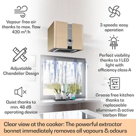 Klarstein Futurelight Smart Inselhaube 42 cm gold