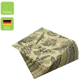 Home fashion Recyclingservietten „Shapes of Nature“, 33x33 cm, 2-lagig, Home Fashion®, 20 Stück