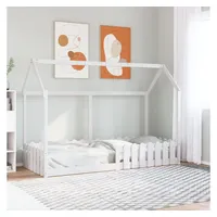 VidaXL Kinderbett Hausbett Weiß 80x200 cm Massivholz Kiefer