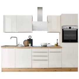 Respekta Küche Küchenzeile Küchenblock Marleen Premium 280 cm Weiß Artisan Eiche Respekta
