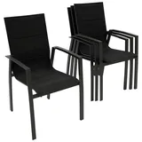 DEGAMO FARO Stapelsessel 56 x 65 x 96 cm grau/schwarz 4 St.
