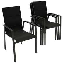 DEGAMO FARO Stapelsessel 56 x 65 x 96 cm grau/schwarz 4 St.