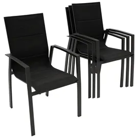 DEGAMO FARO Stapelsessel 56 x 65 x 96 cm grau/schwarz 4 St.