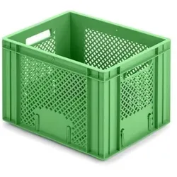 PROREGAL Eurobehälter Obst- und Gemüsekasten mit Tragebügel  | HxBxT 27,2x30x40cm | 26 Liter | Grün | Obst-Gemüsekiste, Obstkorb, Transportbox