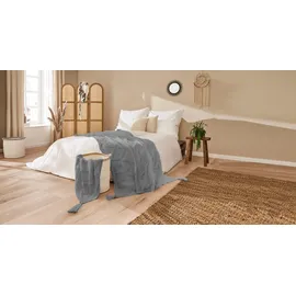 Primera Kuscheldecke Boho Tagesdecke 130 x 170 cm Grau