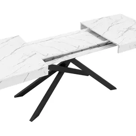 stilvora Küchentisch 180 x 76 x 80 cm weiß