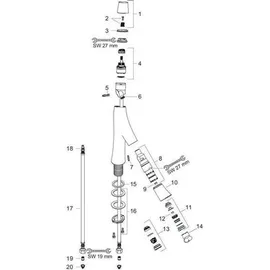 Hansgrohe Starck Organic Zweigriff-Waschtischmischer 170 Polished Black Chrome