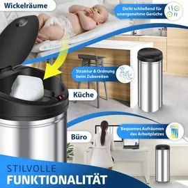 Kesser Automatik Sensor Mülleimer 56 l Weiß