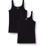 SCHIESSER Mädchen 2 PACK Unterwäsche Unterhemd Bio Baumwolle Multipack - 95/5 Organic Cotton - Größe 140 bis 176, schwarz_173528, 140 - 140