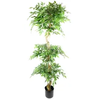 Leaf Realistischer künstlicher japanischer Ficus-Baum, 180 cm, dreifache Kugel, Fruticosa