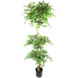 Leaf Realistischer künstlicher japanischer Ficus-Baum, 180 cm, dreifache Kugel, Fruticosa