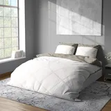 Lorena Uni Mako-Satin Bettwäsche Classic Hut 155x220 cm + 80x80 cm | weiss - weiß