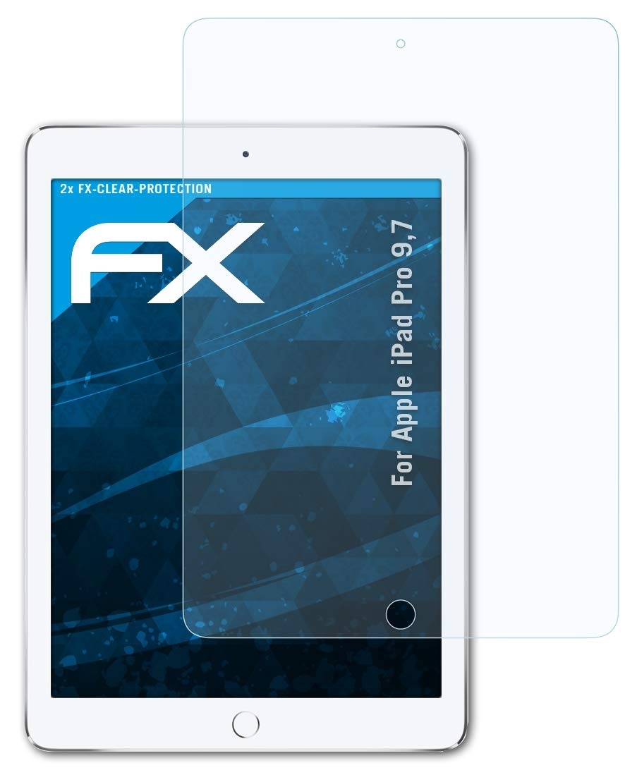 atFoliX Schutzfolie kompatibel mit Apple iPad Pro 9,7 Folie, ultraklare FX Displayschutzfolie (2X)
