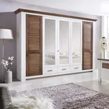 Empinio24 Kleiderschrank weiß 284 cm 5-türig Pinie braun Laguna - Weiß