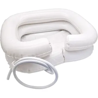 2x Kopfwaschbecken 2 Stück mobiles Haarwaschbecken, 2 reihig, aufblasbar, Schlauch 110cm, Haar Kopf Wasch Wanne Tiga-Med