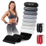 Glymnis Gewichtsmanschetten Fuß, Ankle Weights für Männer Frauen 2er-Set (je 0.9 kg), Gewichte für Beine und Arme, Handgelenk Gewichte&Knöchelgewichte für Pilates, Yoga, Aerobic, Walking, Schwarz