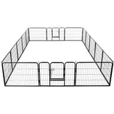 vidaXL Hunde-laufstall 60 x 80 cm Stahl Schwarz