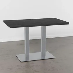 BIG Möbel GmbH Bistrotisch  120x70cm | D4878VL Marmor Dunkel |  Edelstahl Gestell