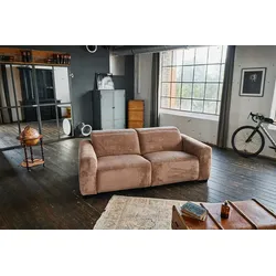 KAWOLA Sofa FINN 3-Sitzer mit Relaxfunktion Cord braun