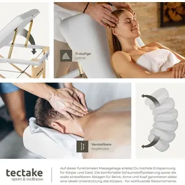Tectake tectake® 3 Zonen Massageliege Somwang Breite 70 cm, Polsterung 7,5 cm mit Holzgestell, 218 x 102 x 90 cm