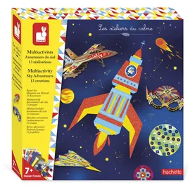 Janod - Bastelbox 13 Bastelprojekte Abenteurer der Lüfte - Les Ateliers du Calme - Kreatives Hobby Kinder - Feinmotorik und Konzentration - Ab 7 Jahre, J07876