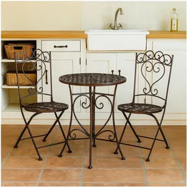 Hti-Living Essgruppe 3-teilig Curly Braun