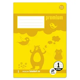 Staufen 2 Stück Staufen Schulheft 734010631 Premium, Lineatur 1 / Schreiblern-Lineatur, A4, 90g, gelb, 32 Blatt / 64 Seiten 4006050106316 Staufen