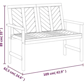 vidaXL Garten-Lounge-Set 2-tlg. Massivholz Akazie braun