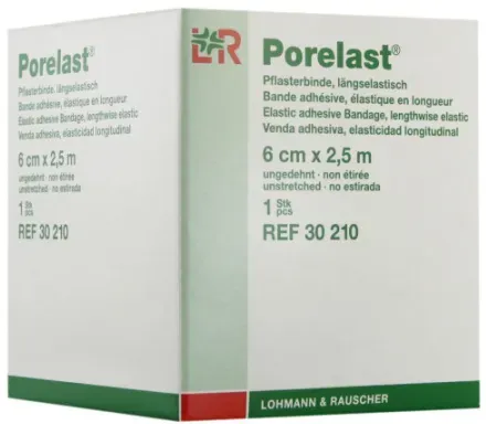 Lohmann & Rauscher Porelast Längselastische Pflasterbinde 2,5m x 6cm Stück 1