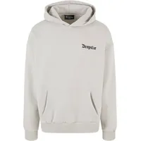 Dropsize Heavy Oversize Puffer Logo Backprint Hoodie in Grau,