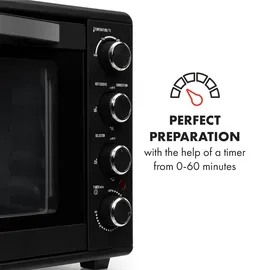 Klarstein Masterchef 60 Mini-Backofen 60l 2000W 100-230 °C Timer schwarz