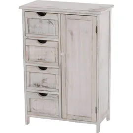 Mendler Kommode HWC-D12, Schrank Schubladenkommode, Shabby-Look Vintage 82x55x30cm weiß