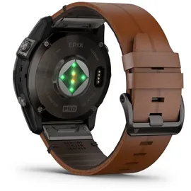 Garmin Epix Pro (Gen 2) Sapphire 51 mm schwarz/carbongrau Titan mit Lederarmband