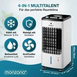 monzana Luftkühler 4in1 60W 330m3/h mobil