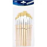 TSI Borstenpinsel-Set 10-teilig (Größen 2,4,6,8,10,12,14,16,18 und 20), Schaft naturbelassen, Art. Nr. 49032