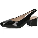 CAPRICE Damen Slingpumps aus Leder mit Lack, Schwarz (Black Patent), 37 EU