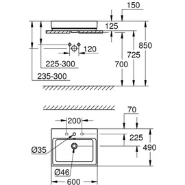 Grohe Cube Keramik Aufsatzwaschtisch 60 x 49 cm (3947700H)