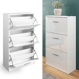 Vicco Schuhkipper Weiß Hochglanz, 59 x 105 cm