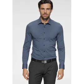 Olymp Businesshemd OLYMP Level Five body fit Jerseyshirt", Herren, Gr. 40, Normaler Arm, rauchblau, 92% Baumwolle, 8% Elasthan, Hemden,