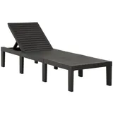 vidaXL Gartenliege Gartenliege Poolliege Sonnenliege Relaxliege Strandliege Kunststoff An schwarz