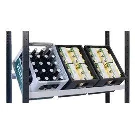 Schulte Lagertechnik Getränkekistenregal 180 x 100 x 30 cm Schwarz/Silber