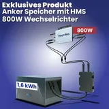 Anker SOLIX Solarbank E1600 Solarspeicher 1600Wh mit Hoymiles HMS-800W-2T WIFI Wechselrichter und AC Anschlusskabel